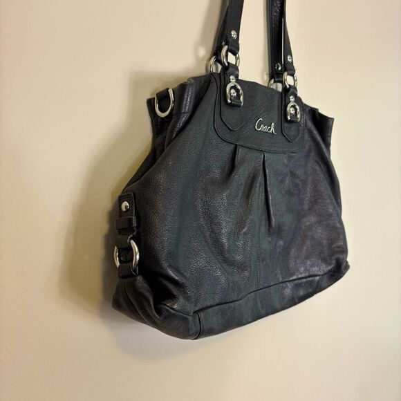 Coach Black Leather Shoulder Purse - Picture 2 of 11